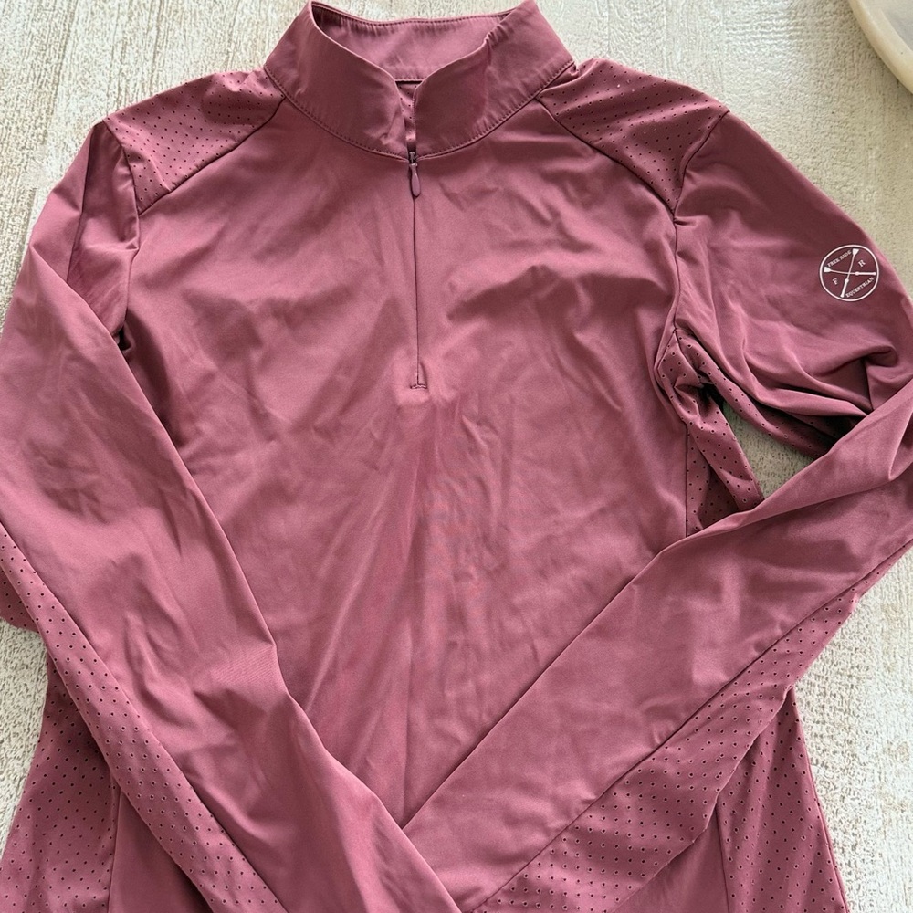 Free ride equestrian  Long Sleeve Quarter-Zip Performance Top - Dusty Rose
